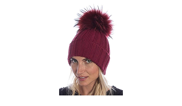 Cuffie Regina, Cappello Ciliegia con PON PON di Pelliccia Pom Fur Donna S :  Amazon.it: Abbigliamento
