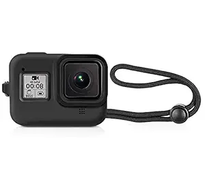 Yantralay School Of Gadgets Protective Silicone Sleeve Case with Lanyard Compatible with Hero 8 Black Action Camera - Black