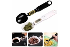 RAJVI Cuchara Báscula Cocina Portátil Alta Precisión 1.1 lb / 500 g (0.1 g) LCD Electrónico Herramientas de Pesaje de Medición Digital Accesorios de Cocina Negra