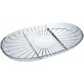 Paşabah&ccedil;e ELEGANT B&Ouml;LMELİ OVAL TABAK 163X278 MM 000-SEFFAF 1 OFSET HEDİYELİK KUTU 6 PAŞABAHCE