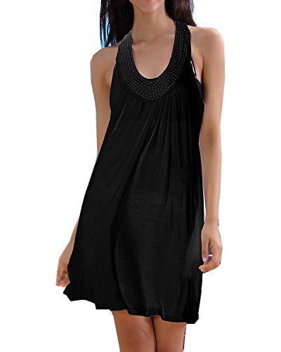 ERGEOB Damen Strass mercerisierter Baumwolle Strandkleid Sonnenschutz Kleidung Strand
