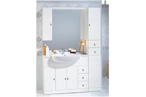 Bagno Italia Mobile Bagno Cleo 100+30 cm arredo con lavabo semincasso specchio Colonna Esclusa