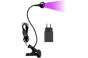 ZEYACHAN 5W Lampe UV Ongles Gel,Lampe Pose Americaine Ongle,Mini Lampe à Ongles UV Gel,Lampe UV Colle Sèche Ongles,Bras lumineux rotatif à 360°