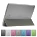 Produktbild iPad Pro 12,9" Smart Cover & Case, Frontcover mit Automatischer An/Aus Funktion, Rückschale Semi Transparent Farbe Matt Clear, Aufstellbar Schutz Hülle Etui Kunstleder Klappe Ständer Tasche, grau