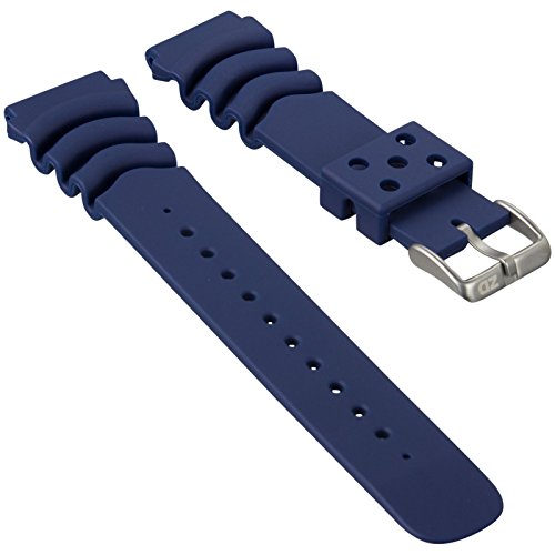 Correa del Reloj ZULUDIVER Deporte Inmersión PU Caucho Azul 20mm para Seiko