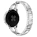 Produktbild Glowjoy Metallarmband Ersatz für Samsung Galaxy Active,Armband 20mm Edelstahl Armbänder Quick Release Uhrenarmband Watch Band Accessories Einstellbare Wristband Uhrenband Damen Herren (Silber)