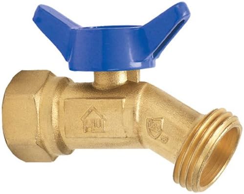 Homewerks VHN-QTR-B3B Hose Bibb with 1/4-Turn and No-Kink Design, Female Thread, Brass, 1/2-Inch