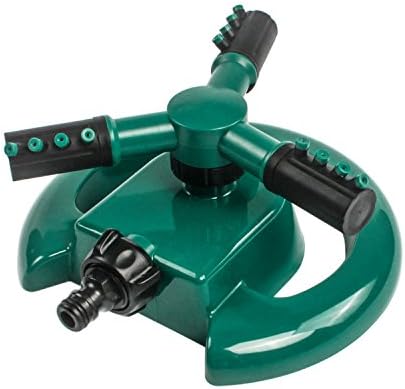BUTEFO Lawn Water Sprinkler, Lawn Sprinkler, Adjustable 360° Water Sprinkler System Impulse Long Range Durable Rotary Three Arm Water Sprinkler for Garden Lawn Kids Play (Big)