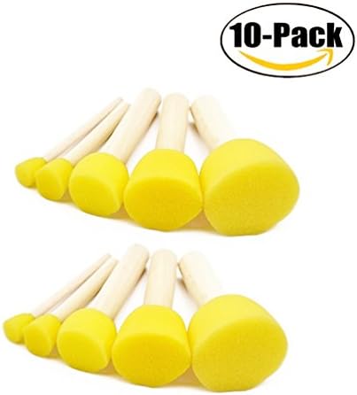 FBApayipa 25 Pcs Round Sponges Brush Set Kids Painting Tools Sponge Painting Stippler Set DIY Painting Tools for Kids Paint Tools 5 Sizes each 5Pcs