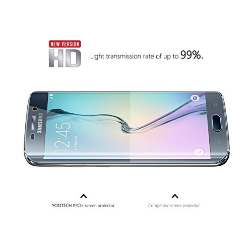 Galaxy S6 Edge Protector de pantalla  Yootech  2 Unidades   anti-bubble   HD Clear  curvada Edge To Edge Protector de pantalla para Samsung Galaxy S6 Edge  garant  a de por vida
