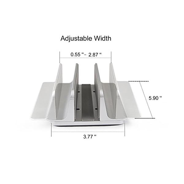 MOSISO Vertical Laptop Stand, Adjustable Aluminum Alloy Desk Holder Space-Saving Stand - Image 4
