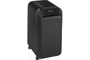 Fellowes Destructeur de Document Powershred LX220, Haute Confidentialité, Mini Coupe, Coupe croisée, sécurité DIN P-4, 3 à 5 utilisateurs, Corbeille extractible 30L, Capacité : 20 Feuilles, Noir