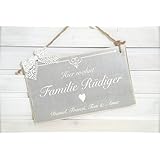 Namensschild für die Familie handgefertigt