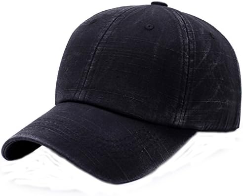 Zeafin Casual Vintage Washed Cotton Baseball Cap Sports Hat Sun Cap One Size Black