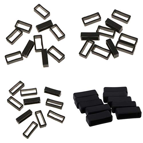 40-pieces Silicone Rubber Watch Strap Band Keeper Holder Retainer Loops  18mm, 20mm, 22mm, 24mm