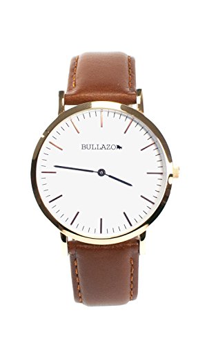 BULLAZO SENCILLO Uhr in rosegold mit Analog Quarz Uhrwerk aus Edelstahl mit Echtleder Wechselarmband in braun. Armbanduhr fr Damen Herren. XL 40 mm gro elegant klassisch flach. 20 mm Lederband BULLAZO SENCILLO Uhr in rosegold mit Analog Quarz Uhrwerk aus Edelstahl mit Echtleder Wechselarmband in braun. Armbanduhr fr Damen Herren. XL 40 mm gro elegant klassisch flach. 20 mm Lederband