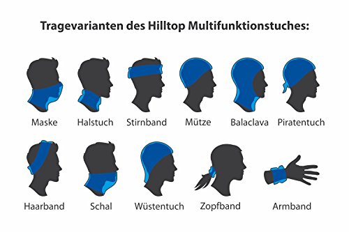 Hilltop 3 x moto sciarpa multifunzionale, sciarpa tubolare, sciarpa sportiva, bandana/set di 3 nei disegni attuali, Blue Lovers