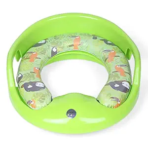 Tucute Supplies Soft Cushion Baby Potty Seat with Handle and Back Support Toilet Seat for Western Toilet (Green)