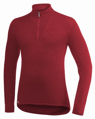 Preisvergleich Produktbild WOOLPOWER Langarmshirt Zip-Neck- TURTLENECK 200 - M - RED