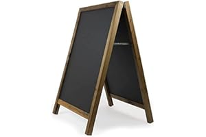 Chalkboards UK WC151 Square Top A Frame Blackboard, Wood, Black, 100 x 70 cm