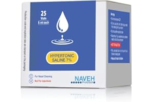 NAVEH PHARMA RSV Hypertonic Saline Solution 7% Nebulizer Diluent for inhalators for Kids & Adults Helps Clear Congestion from Airways and Lungs – Reduce Mucus (25 Sterile Saline Bullets of 5ml)