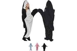 PW TOOLS Hai Decke Erwachsene Kids | Shark Blanket | Super Soft Cozy Flannel Blanket Hoodie Shark Onesie | Wearable Blanket Shark | Gifts