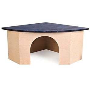 Croci – Casa de Esquina de Madera con Techo Azul, 29 x 13 x 21 cm