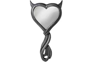 Alchemy England Specchio a Mano con Cuore del Diavolo Regalo Gotico Corna Nere