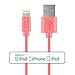 Price comparison product image Apple MFi Certified Lightning to USB Cable. iATO Charging Lead Strong Quick Fast Charge Data Sync Wire iPhone 7 & 7 Plus 6 / 6s & 6/6s Plus SE 5s 5c 5 iPad mini Air Pro iPod Nano Touch Gen Generation Cord. Pink Orange. 1 METER / 3.3 FT