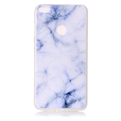 Funda de Silicona para el Huawei P8 LITE 2017  Silingsan Silicone Case Carcasa TPU Transparente Funda de Dise  o   nico Carcasa Flexible Suave Resistente a los Ara  azos Cover Funda Protectora Completa Absorci  n de Choque Case - M  rmol Blanco
