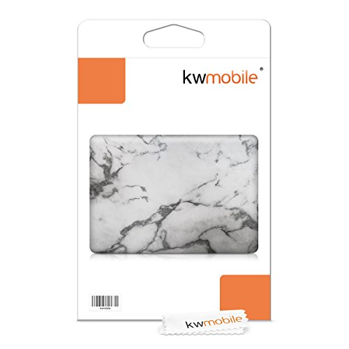 kwmobile Hardcase Laptop Hülle für Apple MacBook Pro 13″ (ab 2016) Touchbar – Marmor Design Weiß Schwarz dünne gummierte Schutzhülle Cover Case Tasche - 7