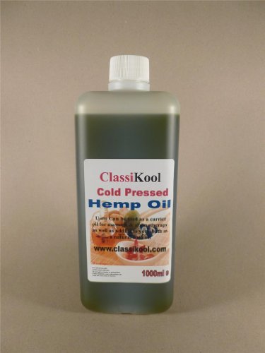 Classikool 1000ml (1 Litre) Virgin Grade Hemp Seed Essential Oil 100% Pure for Aromatherapy and Massage [FREE UK Post]