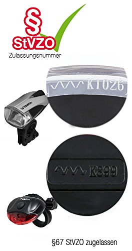 Varta CREE LED Bike Light inkl. 5x High Energy AAA Batterien Fahrradlicht Fahrradbeleuchtung Fahrradleuchte Fahrradlampe Fahrradbeleuchtung mit Frontlicht und Rücklicht – mit Halterung fürs Fahrrad - 7