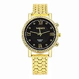 Knowin Damen Uhren Armbanduhr, Casual Blume Strass Skala Quarz Armbanduhren für Damen Rose Gold Dünn Armband Armreif Elegant