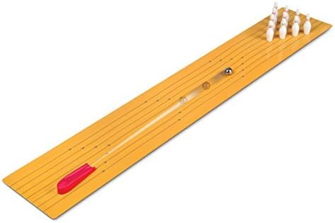 Desktop Miniature Bowling Game Set with Mini Pins Bowling Ball - Tabletop Toy Gaming for Men Women Kids - Bowling Alley Action at Your Home Table Office Desk -Stress Relief Games by Perfect Life Ideas