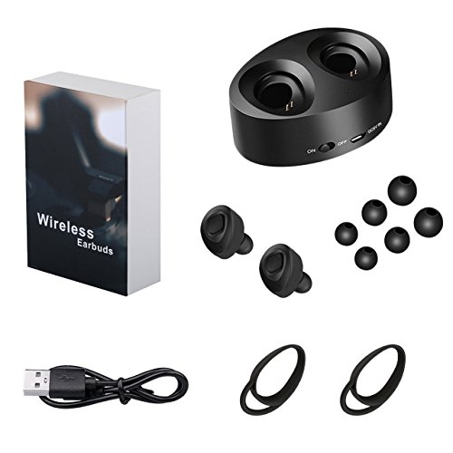 Bluetooth KopfhÃ¶rer mit dopple Stereo. V4.1Kabellose OhrhÃ¶rer fÃ¼r iPhone iPad Samsung HÃ¼lle Huawei und die meisten Andorid Smartphones von Wifun (Metallisch)