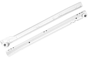 REJS Metal Roller Drawer Slides/Runners Bottom fix Metal White 250mm-600mm (450mm)