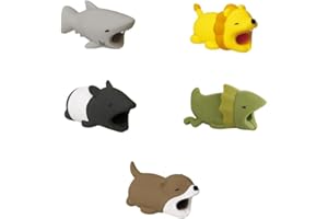 HOTMNTY Universal Cute Animal Cellulare Data Line Protector, Creative Charger Cable Saver, Previene la rottura del cavo, Adatto per la maggior parte delle linee di dati del telefono cellulare (5PCS 3)
