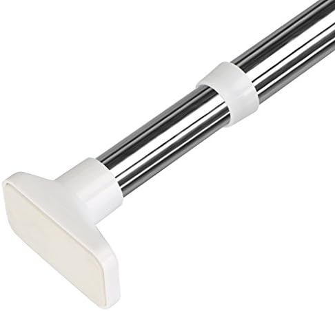 Bathroom telescopic rod Stainless steel shower curtain rods telescopic rods curtain rods poles bathroom stainless steel rods Stainless steel telescopic rod ( Size : 80-130cm )