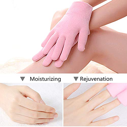 Santkrupa Gel Spa Moisturizing Therapeutic Gloves for Dry Hands and Beauty, Soft Cotton Cosmetic Moisture Gloves with Thermoplastic Gel Lining, Soften Silicone Glove Infused for Dry Skin RS.395.00