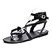 Produktbild Frauen Sandalen für Frauen liusdhdamen schuheSummer Women Ladies Sandals Cross Strap Flat Ankle Roman Casual Shoes(BK,39)