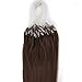 Loop Micro Ring Remy Human Hair EXTENSION fashion Colors 4# Chestnust Brown,50g,100S 18"