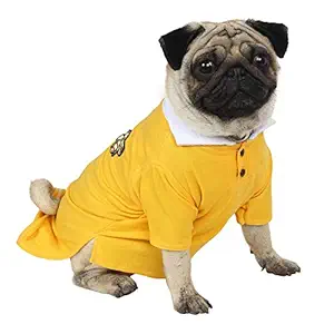 Douge Couture Yellow Color Polo T-Shirt with Patch