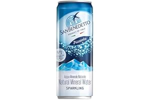 Acqua Minerale Frizzante San Benedetto in Lattina | 24 Pezzi da 33 Cl | Plastic Free | Prodotto a Ridotto Impatto Ambientale