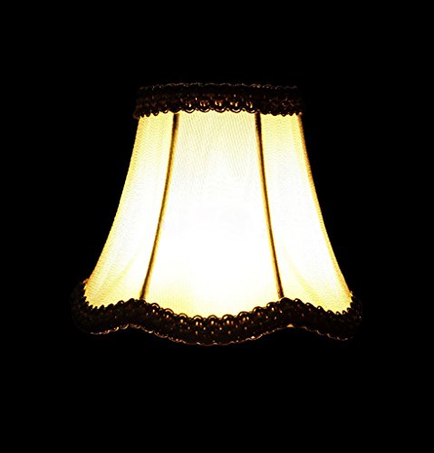 Splink 2pcs Lampenschirm Clip-On E12/E14 Stoff Stehlampe Wandlampe Tischlampenschirm Vintage Kaiserhof Stil 75*130*120mm - 7