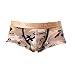 Produktbild Herren Boxershorts Retroshorts Bequeme Herren Unterwäsche Männer Unterhosen Slips Herren Unterhosen Camouflage Druck String Herren Karierte Dessous (XL, Gelb)