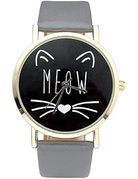 JSDDE Uhren,Vintage Damen Uhr Cute Katze 
