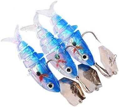 3Pcs New Hot Sale 29G 12CM Lead Jig Fish Head Soft Artificial Baits Softbaits Swimbaits Fishing Tackle Lures Random Color