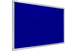 ALLboards Felt Noticeboard with Aluminium Frame 150x100cm, Textile Push pin Bulletin Board Blue