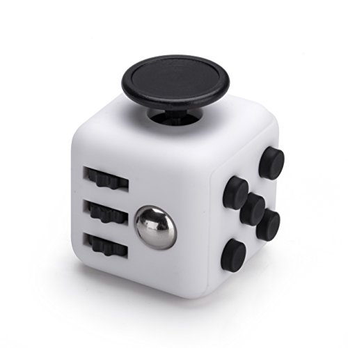 Preisvergleich Produktbild Fidget Cube - Lovigo - Anti-Stress-Würfel Stresslöser Konzentration Kinder Erwachsene - Weiß / Schwarz